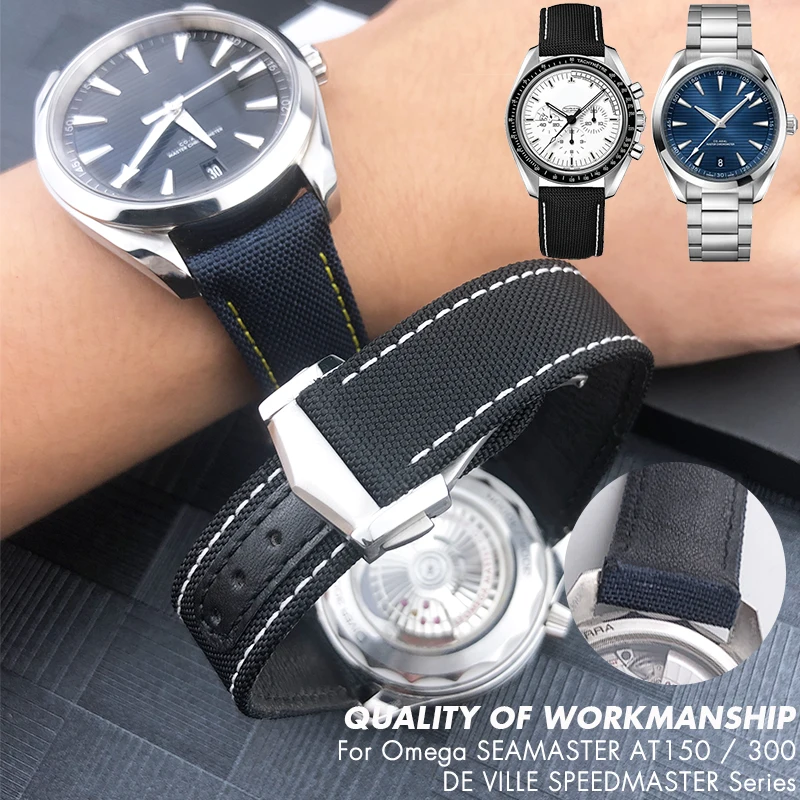 Ремешок из нейлоновой ткани для часов 20 мм 21 подходит Omega AQUA TERRA 150 Seamaster 007 Diver 300 Planet