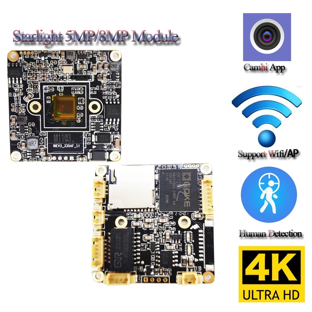 IP-камера Starlight Беспроводная с датчиком движения 8 Мп 3840*2160 4K | Безопасность и