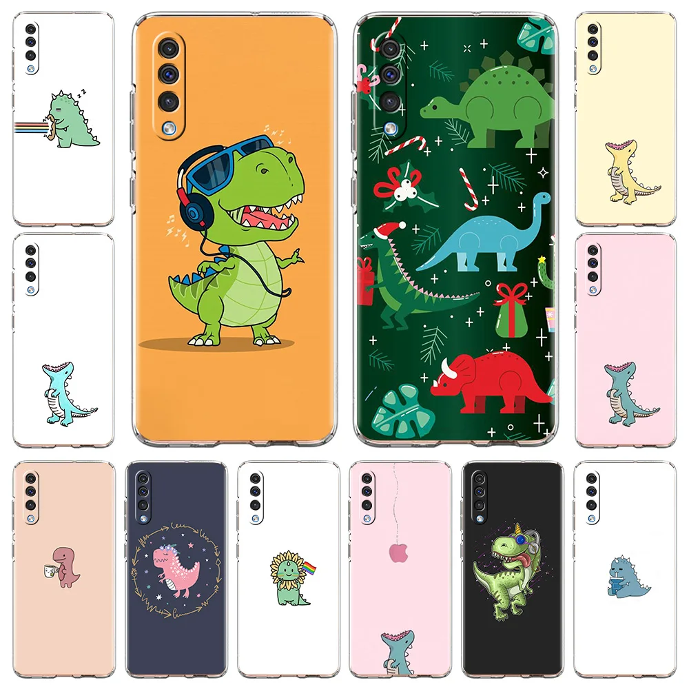

Cute Dinosaur Baby Fashion Phone Case For Samsung Galaxy A12 A32 A52 A50 A70 A10 A20 A20S A30 A40 A72 4G Transparent Soft Shell