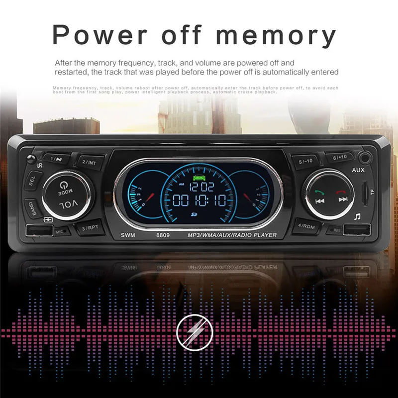 Автомагнитола KEBIDU 12 В FM-радио MP3-плеер Bluetooth 4 0 Поддержка громкой связи USB/TF/3 5 мм |