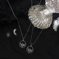 new necklace 2021 trend retro wreath angel pendant chain necklace for women personality grunge jewelry necklaces wholesale