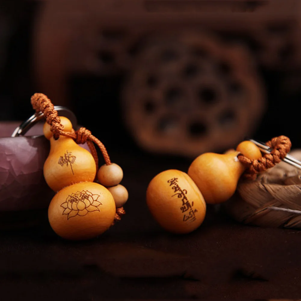Горячая Китайская традиционная удачи брелок Тыква милые мини-персик из дерева
