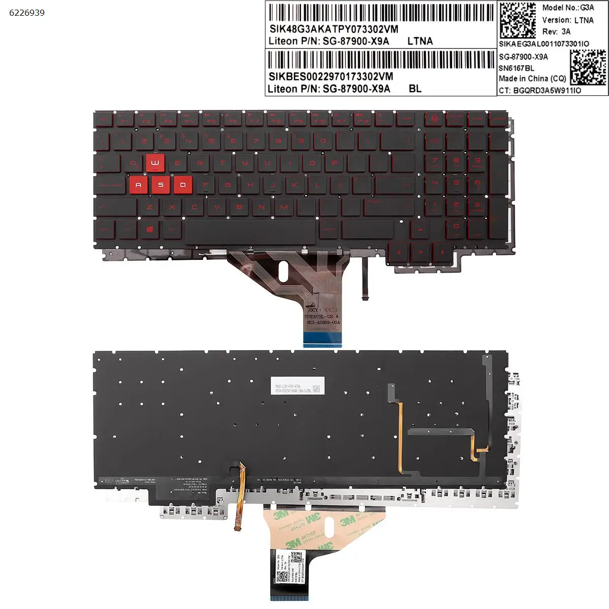 

LA Latin Spanish keyboard New for HP Omen 15-ce 15-ce000 15-ce020ca 15-CE010CA 15-CE0US BLACK Backlit Without FRAME Red Printing