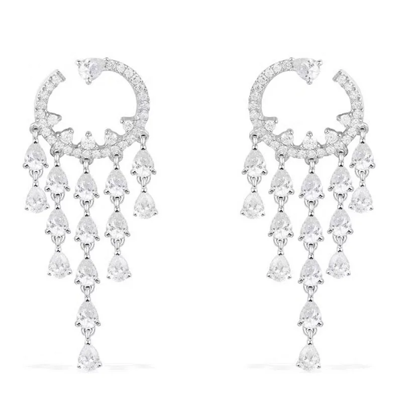 

Женские длинные серьги-подвески SOELLE, из серебра 925 пробы с фианитом