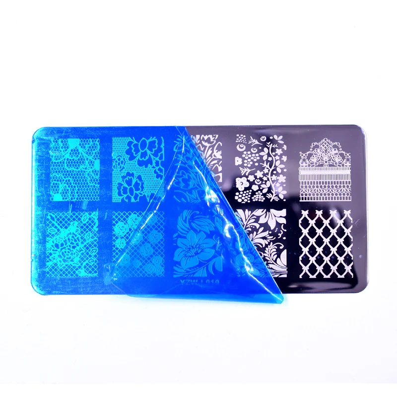 

FWC 1PC Butterfly Christmas Steel Nail Stamping Plate Flower Lace Leaf Jewelry Image Geometric Polish Stencil Nail Art Template