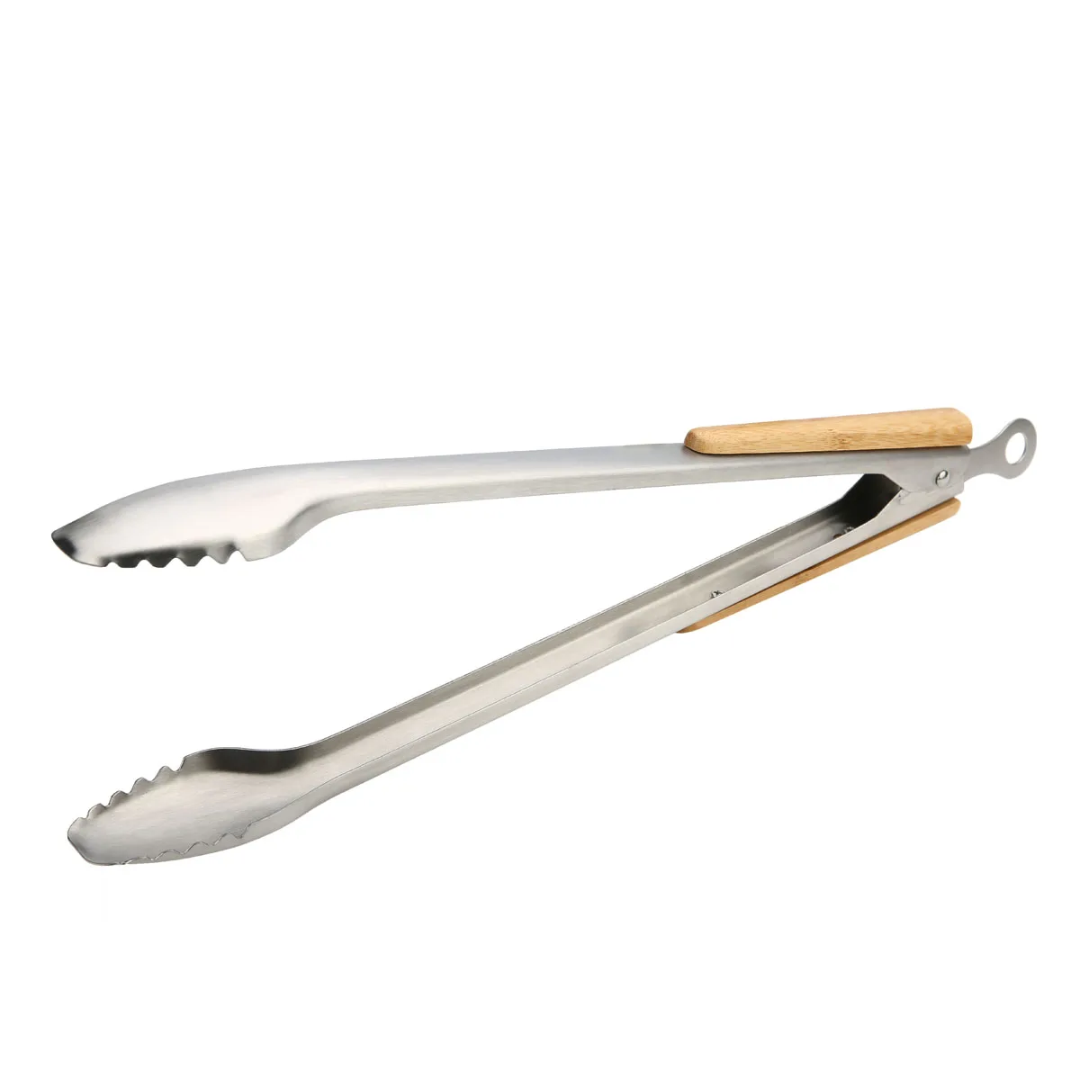 Щипцы для гриля и барбекю кухонные прищепки из нержавеющей стали с деревянной