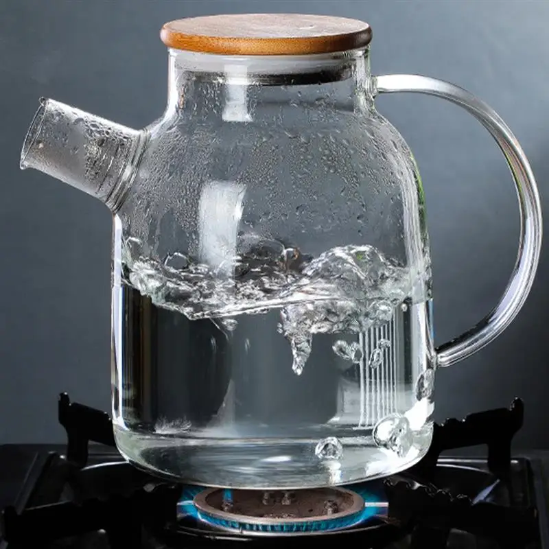 1L/1.6L Transparent Borosilicate Glass Teapot Heat-Resistant water Jug Clear Flower Tea Kung Fu Kettle Office Home Tool | Дом и сад