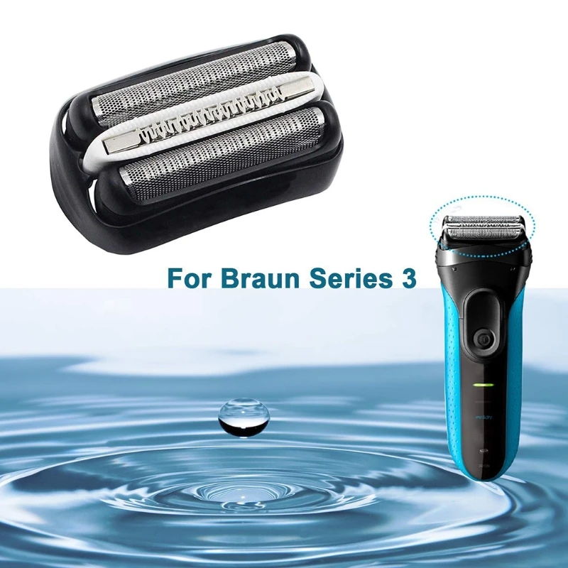 

Stainless Steel Replacement Heads Razor Blades 2.24x1.34x0.75in Razor Heads Shaver Heads for Braun series 3