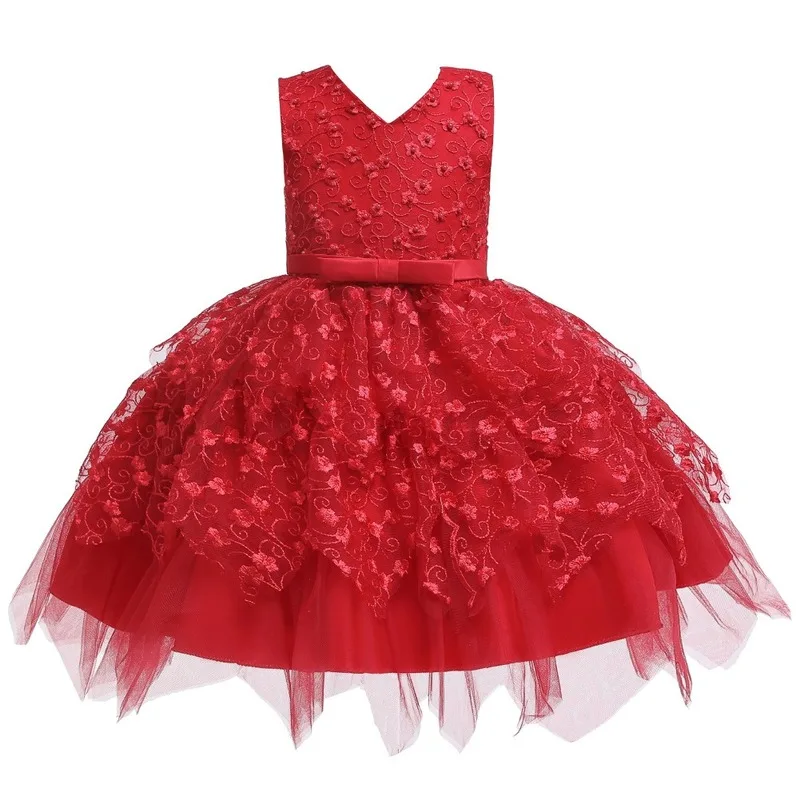 Children's Dress Elegant Beading New 2019 Baby Party Princess Girls Multilayer Lace Pendulum Dresses Wholesale GDR724 | Детская