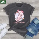 Pastel Goth Axolotl Kawaii японское аниме в эстетике оверсайз футболка с коротким рукавом графическая футболка Женские топы женские модные рубашки