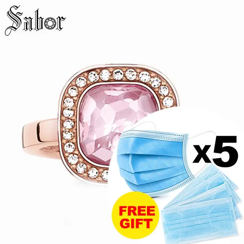 Кольцо из розового чистого золота с розовым цирконием Модные женские ювелирные