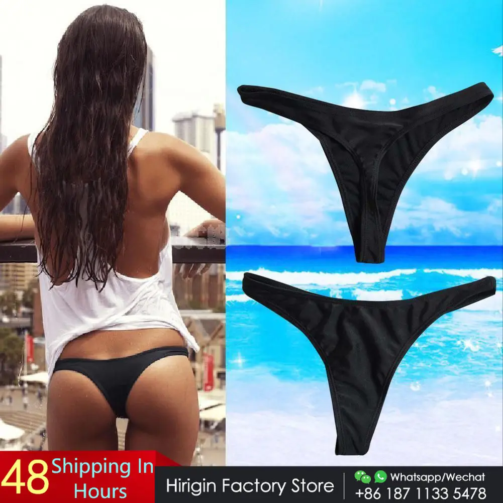Для женщин Плавание одежда трусы женские Треугольники бикини дно из двух