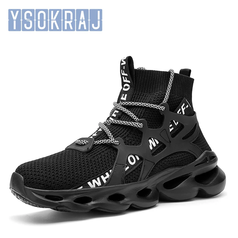 

YSOKRAJ Men High-Top Casual Sneakers Flying Weaving Running Shoes High Street Popcorn Sock Chaussures High Quality Zapatillas