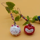 Милый мультяшный японский брелок счастливая кошка брелок Манеки Неко подвески для телефона подвеска в автомобиль сумка брелок для ключей молиться брелок для ключей подарки для пары