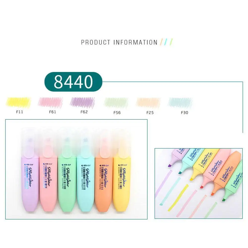

Soft Tip Highlighter Light Color Kawaii Marker Pen DIY Stationery Jou Photo Pen Fluorescent Erasable Student Album R2H9