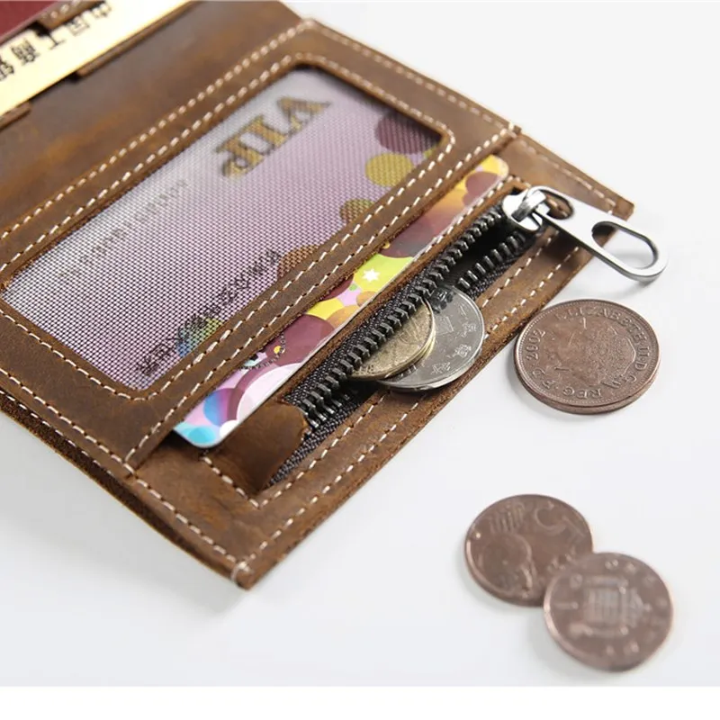 Кошелек LEACOOL из натуральной кожи Женский винтажный короткий кошелек ручной