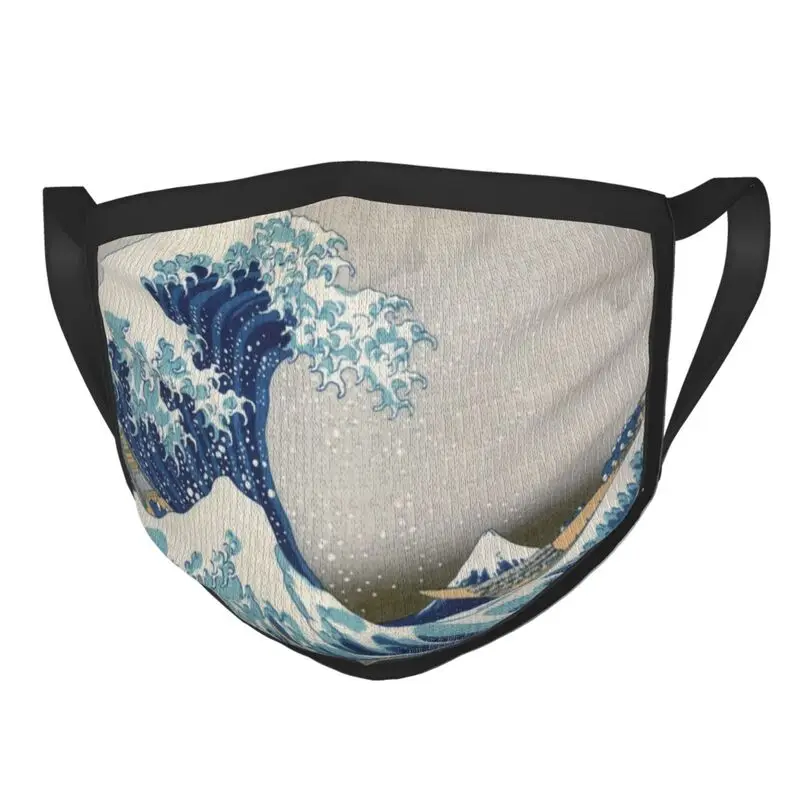 

Under The Wave Off Kanagawa Face Mask Unisex Adult Dust Katsushika Hokusai Mask Protection Respirator Washable Mouth Muffle
