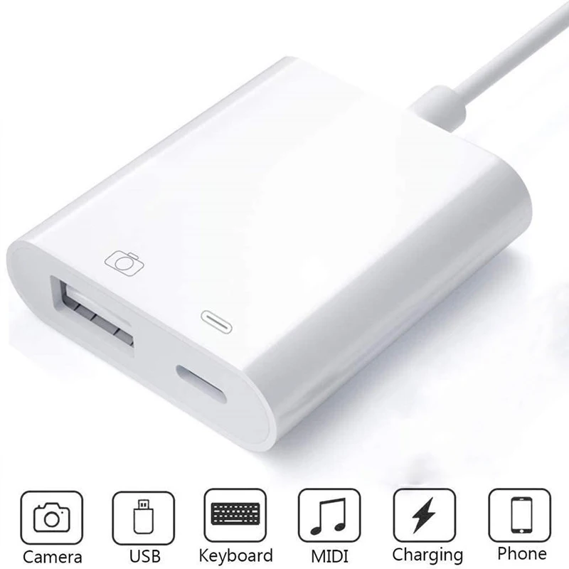 Адаптер OTG 8-контактный на USB для iPhone iPad Lighting к 3 0 сплиттер камера мышь ридер
