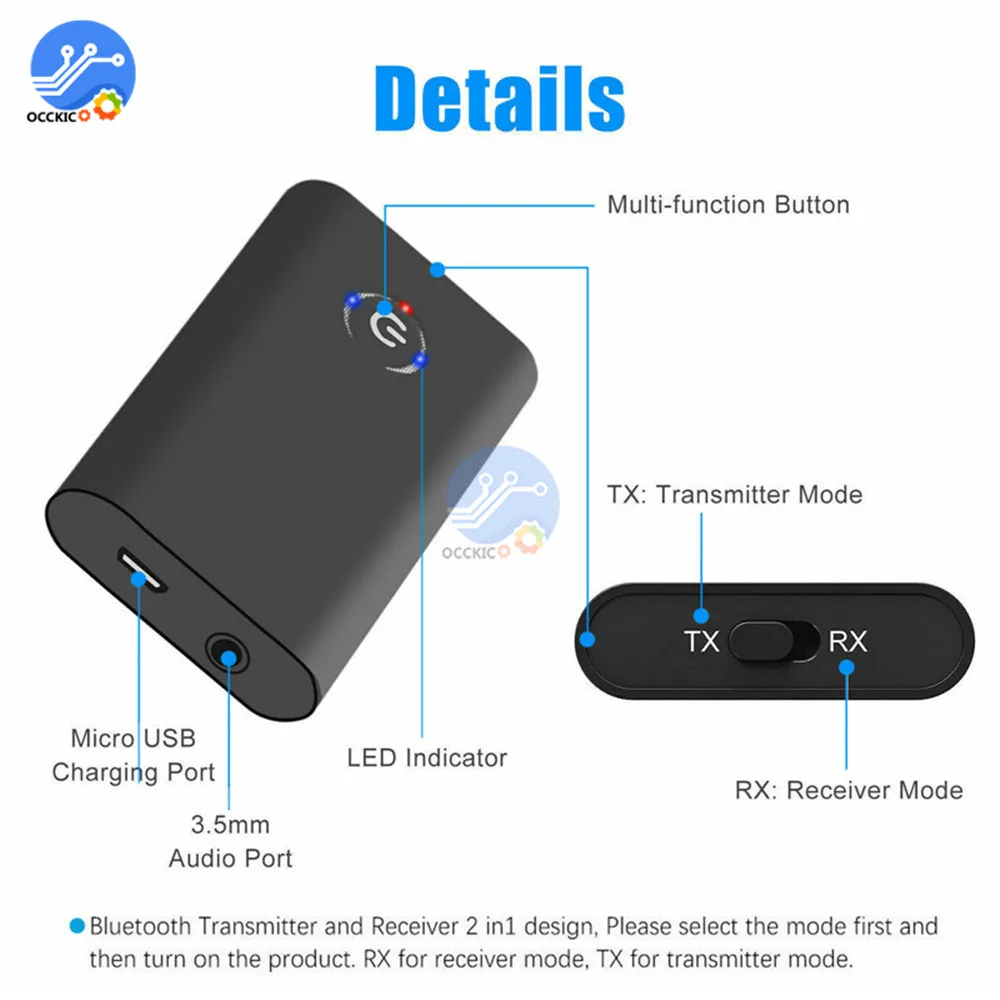 Bluetooth 5 0 передатчик приемник беспроводной аудио адаптер 2 в 1 A2DP 3 мм разъем Aux для