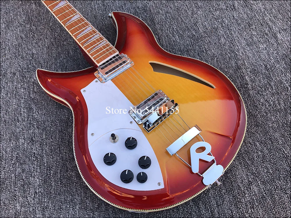 2019 Высококачественная 12-струнная левая электрическая гитара Ricken 381 с R-хвостом