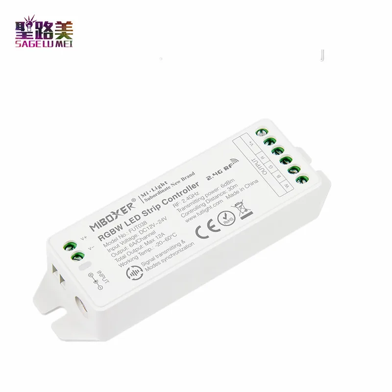 Miboxer FUT038 (обновленная версия) 2 4 ГГц зоны RGBW контроллер светодиодной ленты 12 ~ 24 В