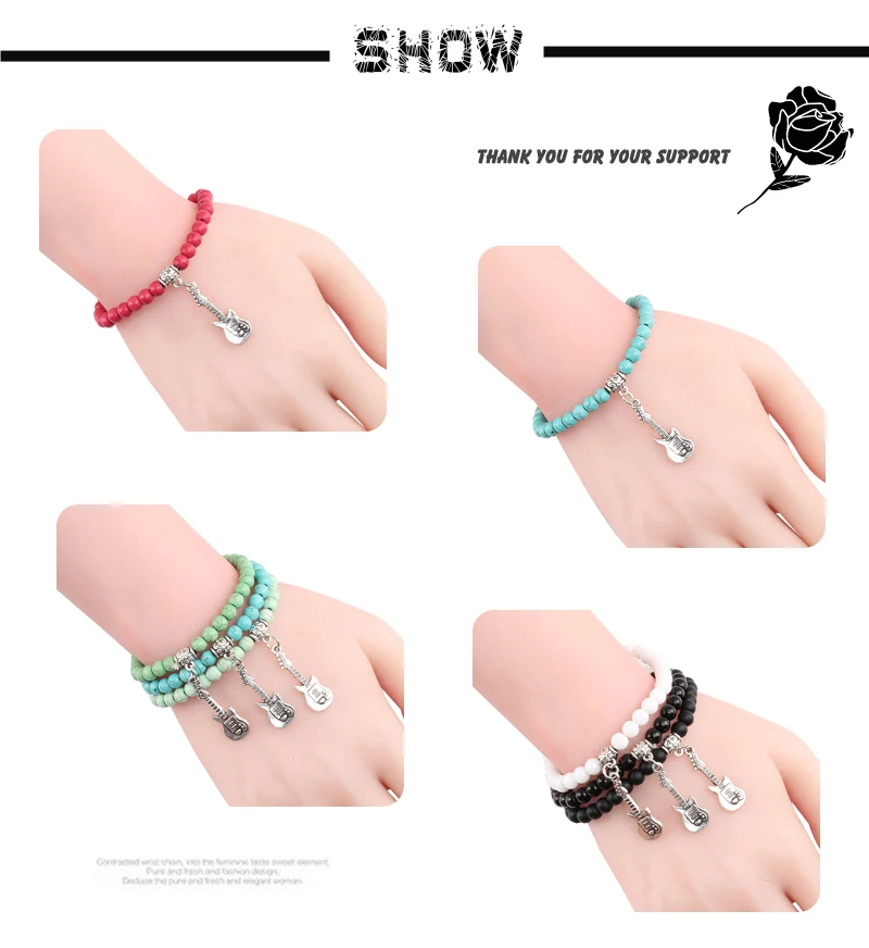 Pulsera классические бусы из природного камня браслеты и 6 мм эластичный кулон hombre
