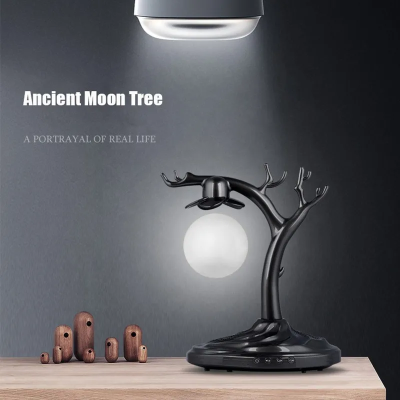 저렴한 새로운 디자인 자기 부상 소리, 달 고대 나무 매달린 블루투스 스피커 부동 3D 인쇄 달 램프 휴일 선물