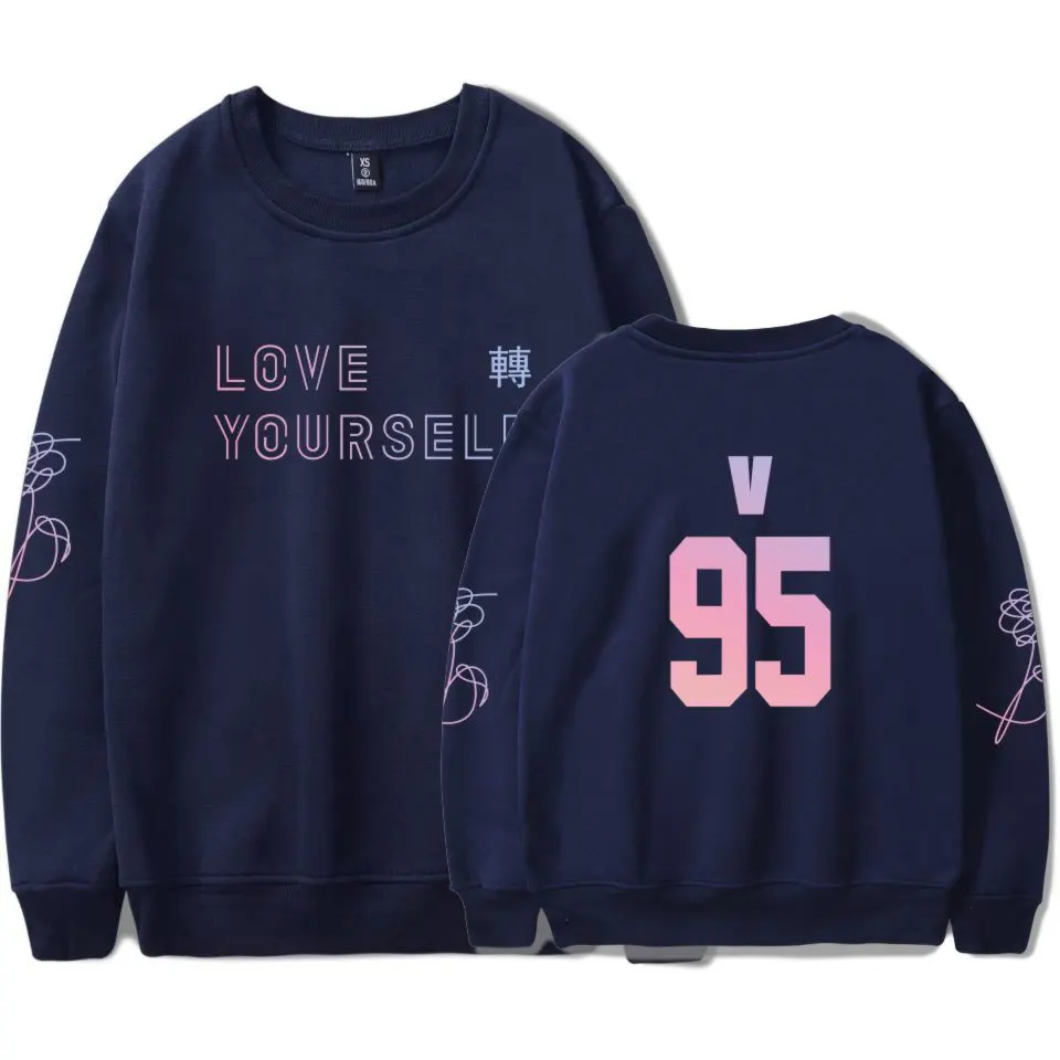 Толстовка KPop Bangtan Boys Оверсайз с надписью Love Yourself толстовка без косточек в стиле