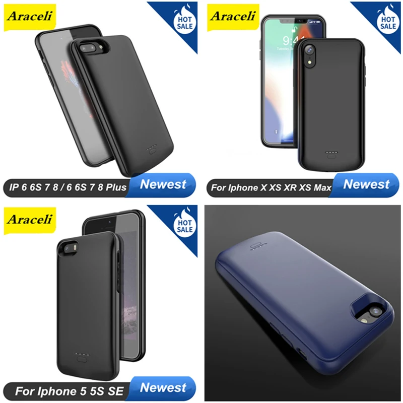 For Iphone 5 5S SE 6 6s 7 8 6S Plus X XS XR Max Battery Case Smart Audio Output Charger Power Bank | Мобильные телефоны и