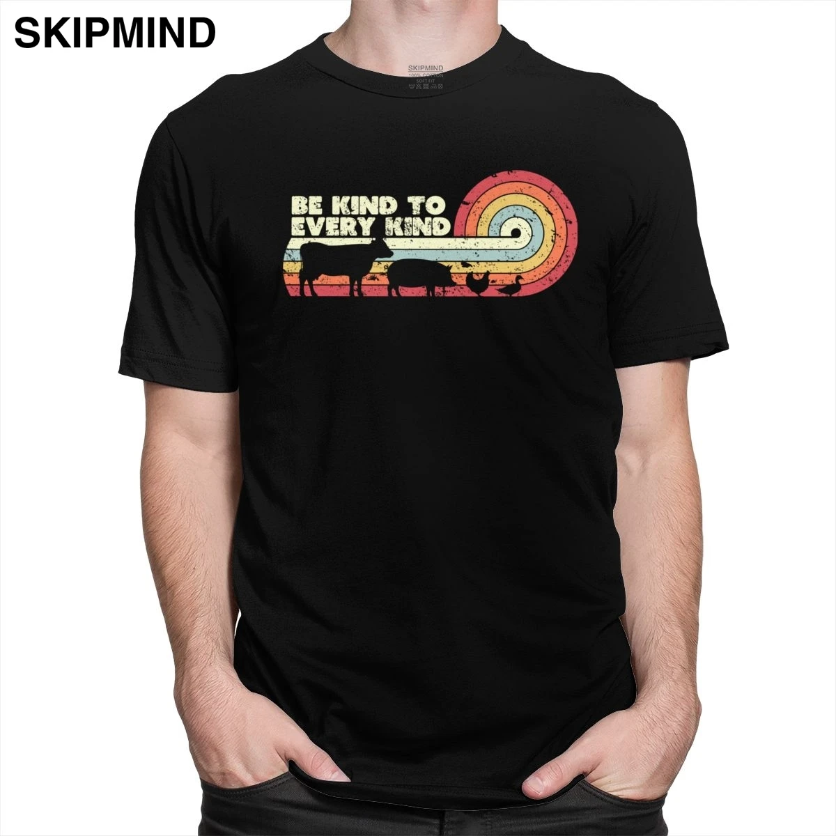 Модные Винтажные 70s Вид к каждому футболка для мужчин с коротким рукавом