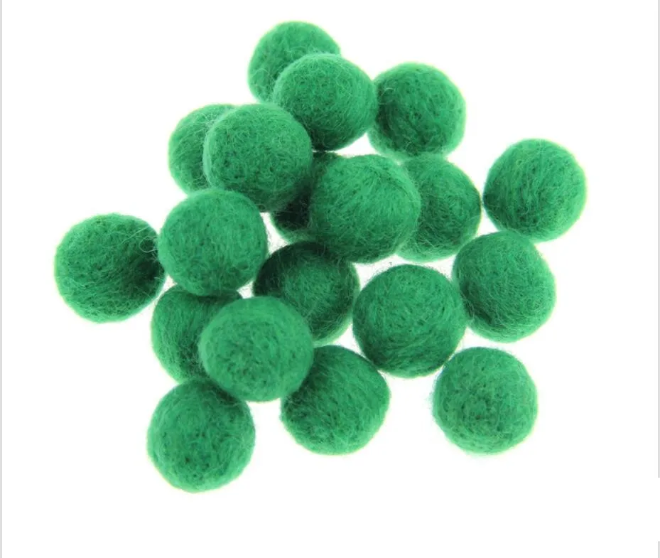 Grass Green 10 шт. 2 см красочный шарик из шерстяного войлока DIY ремесло фетровые Шары поставки для детей лента для волос одежда ремесло аксессуары брошь украшения - Цвет: Grass Green