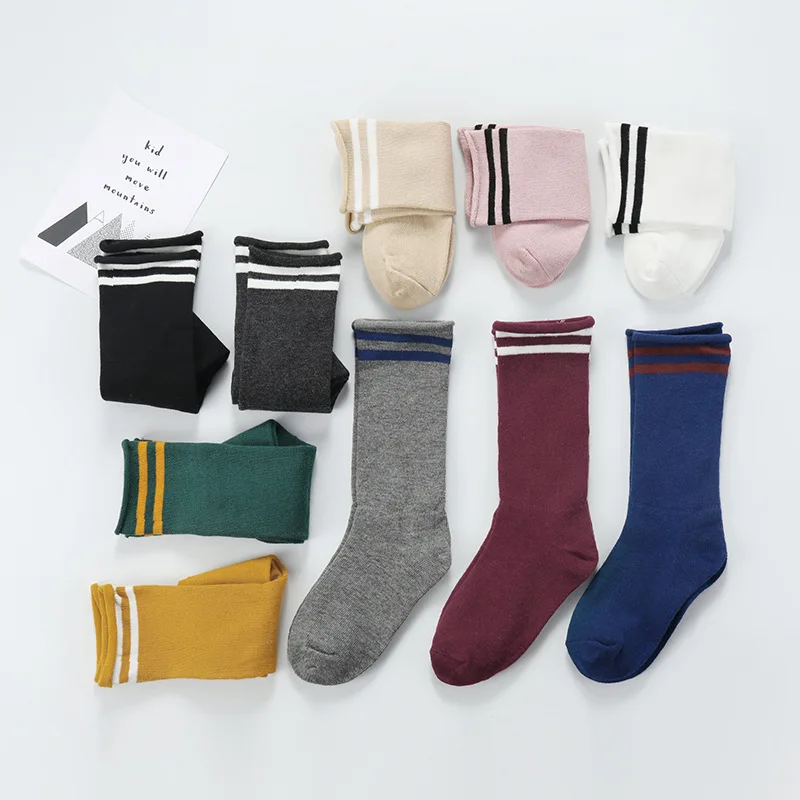 Kids Cuff Length Socks Mid Tube Baby Cotton Striped Leg Warmers Boys Girls Calcetines Winter Children Clothes | Детская одежда и