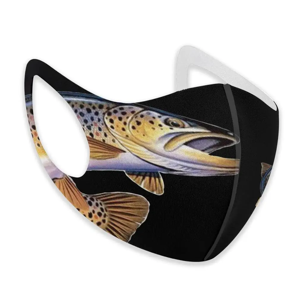 Коричневая форель модная маска для рыбалки женщин и мужчин рта многоразовая