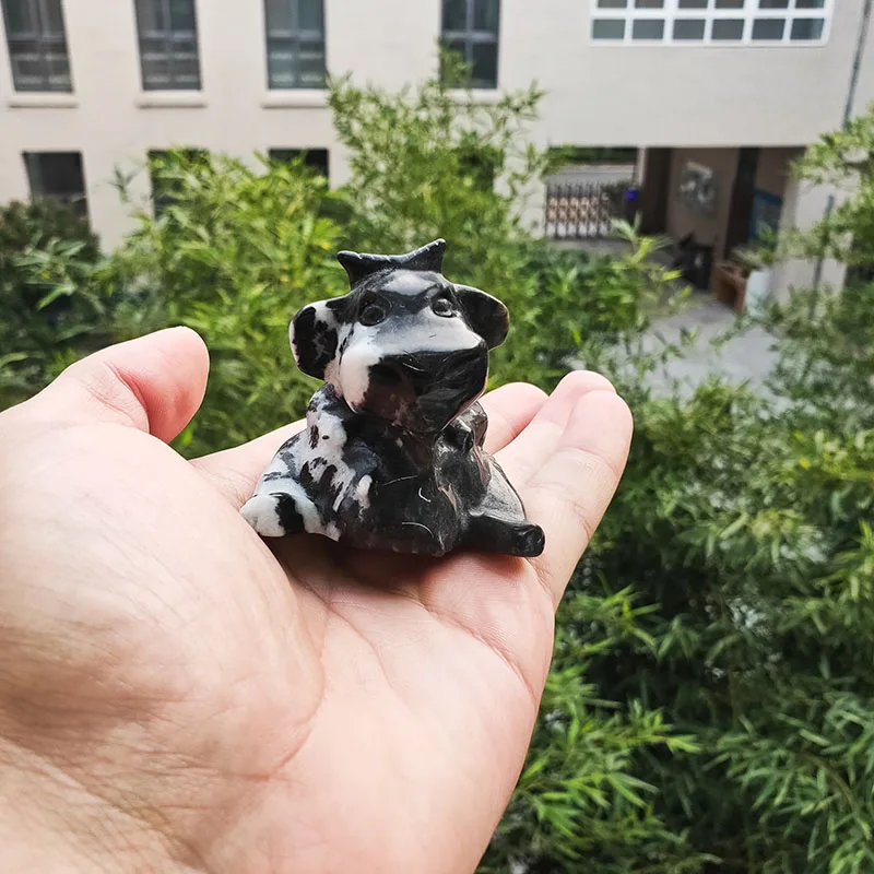 Высококачественная черно-белая резьба из натурального кристалла ручная работа