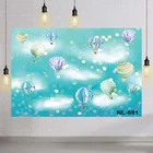 Фон для фотосъемки с воздушным шаром голубым небом белыми облаками пользовательский фон для фотостудии на день рождения