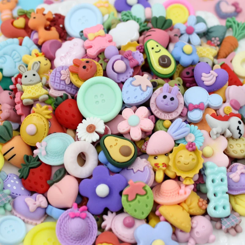 

HL 20PCS Random Mixed Shapes Resin Cabochon Flatback DIY Crafts Phone Decor Art Supplies