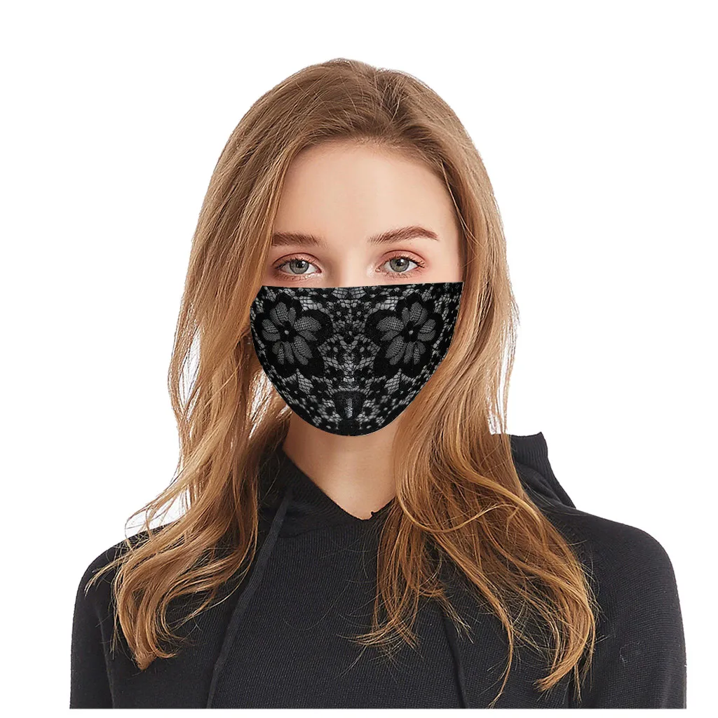 Маска для взрослых из дышащего хлопка с кружевом и цветочным принтом|Сувениры