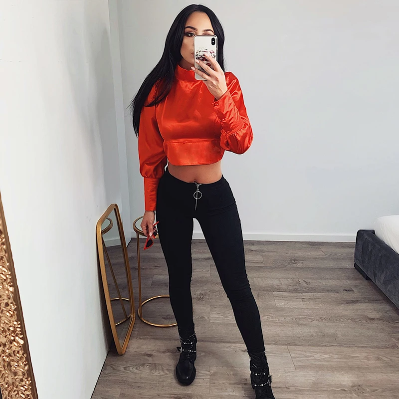 WannaThis/абрикосовые леггинсы с застежкой спереди женские облегающие брюки