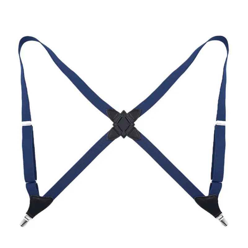 Navy Blue Регулируемый ремень для взрослых унисекс для мужчин и женщин с клипсами на подтяжках - Цвет: Navy Blue