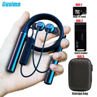 gusima tws 80 hours earphones bluetooth headphone running bass wireless earbuds with mic stereo neckband sport headset tf card