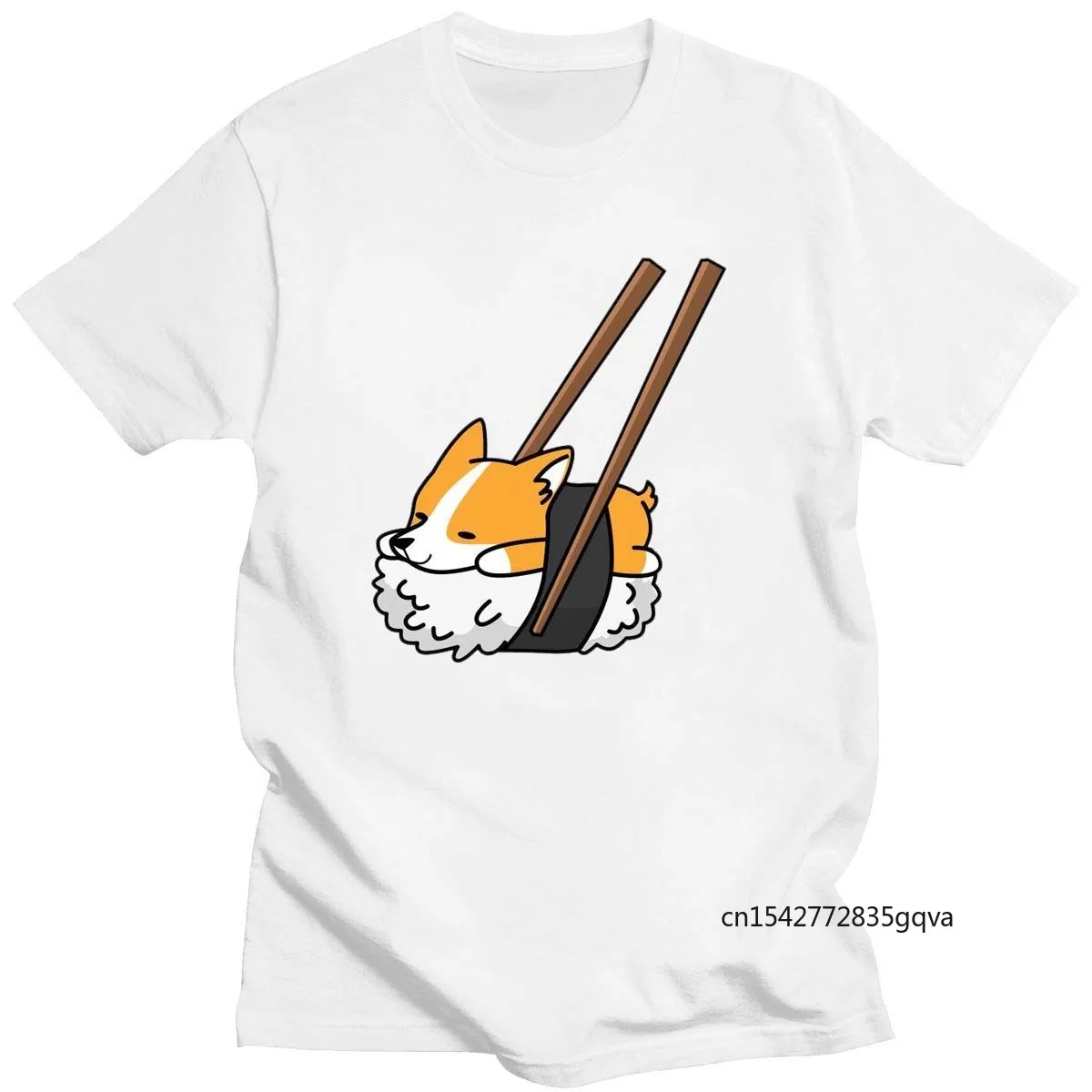 

New Cute Pattern Animal Sushi Funny Print Trend T-shirt Summer Hot Selling Round Neck Half Sleeve