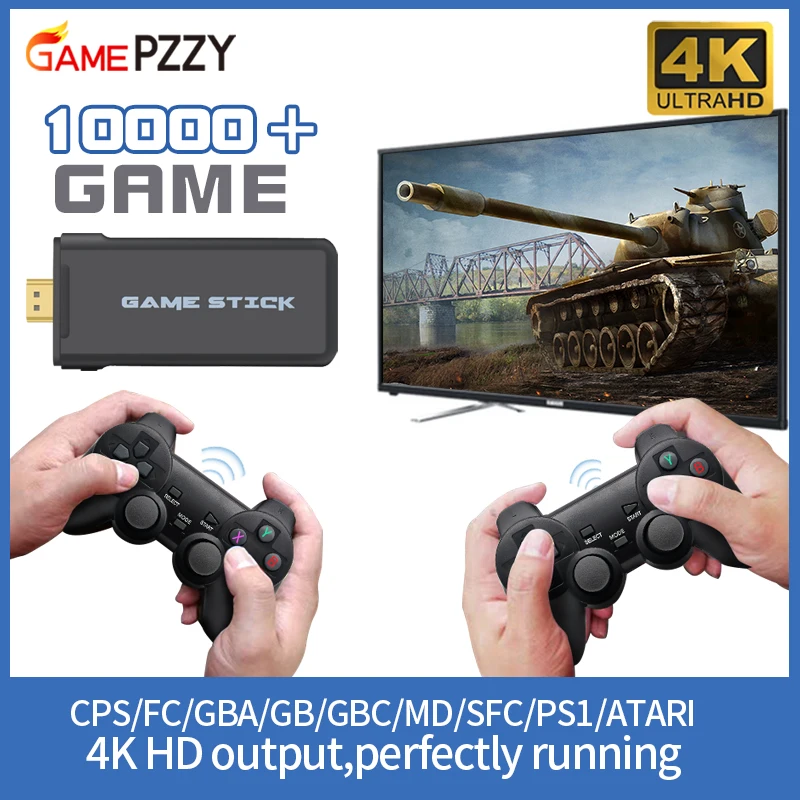 Портативная игровая консоль 4K TV с беспроводным контроллером 2 4G поддержка CPS PS1