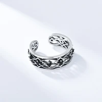 s925 sterling silver geometric patterns ring vintage silver ring for women delicate ring gothic wedding party fine jewelry gift