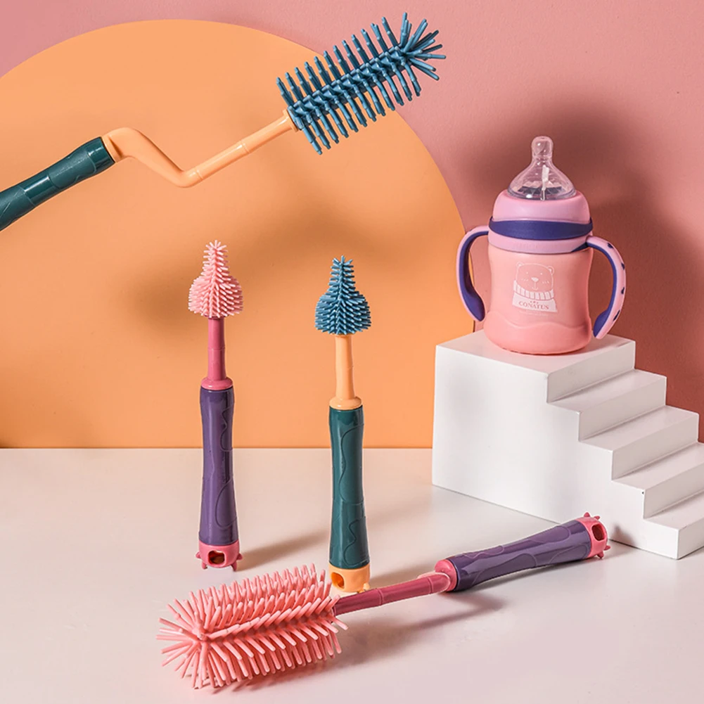 

Щетка для чистки детских бутылочек, вращающаяся на 360 градусов, 3 шт.