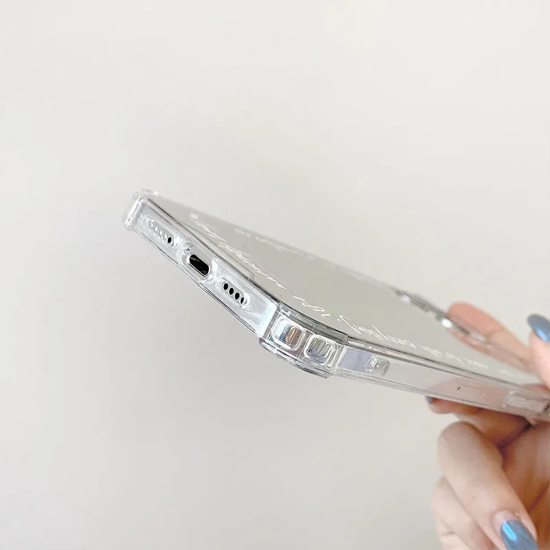 

Cute Airbag Full View Mirror Case for iphone 12 11 Pro XS MAX mini 8 7 Plus X XR SE20 Shockproof Soft Silicon Cover With stents