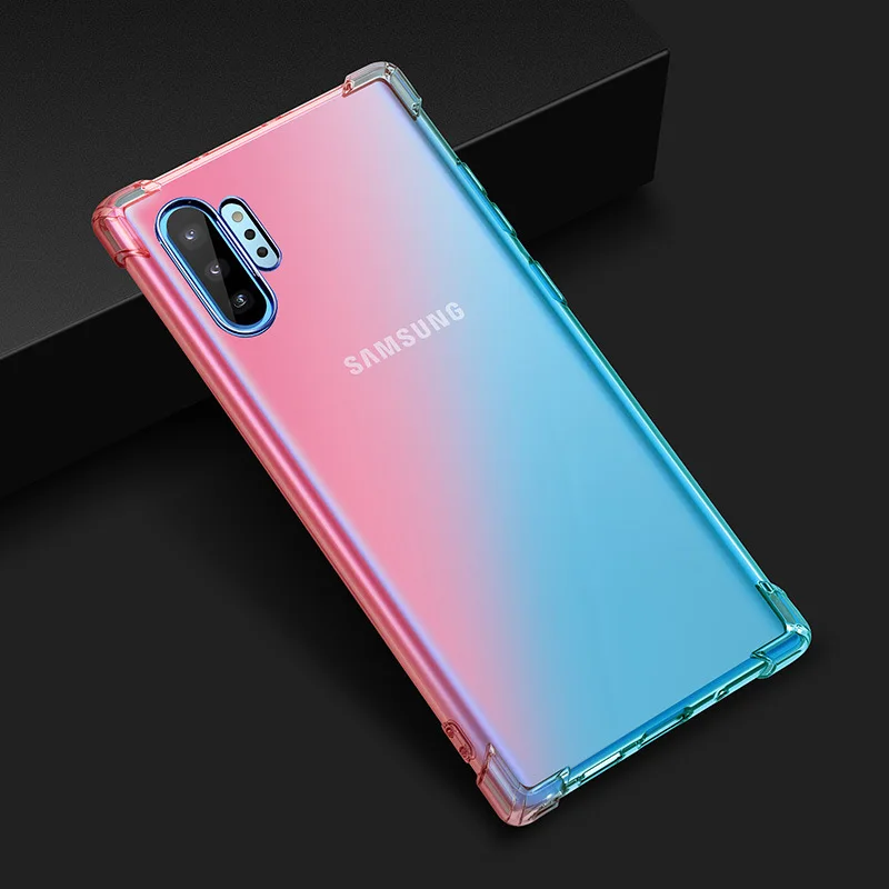 Ультратонкий Мягкий градиентный чехол для Samsung Galaxy Note10 Note 9 8 S10 S9 S8 Plus S7 прозрачный