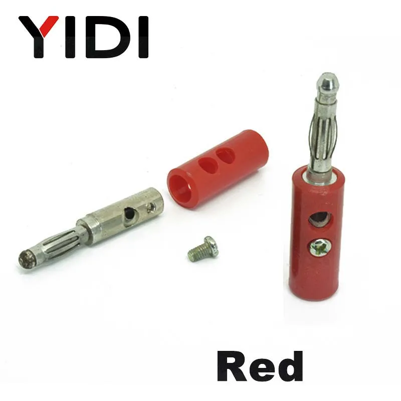 Red Male Plug Аудио динамик винт 4 мм разъем типа "банан" Мужской Джек черный красный банан гнездо связывающий пост Женский Разъем - Цвет: Red Male Plug