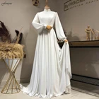 Женское платье с длинным рукавом It's yiiya, белое шифоновое платье трапециевидной формы в мусульманском стиле на лето 2022