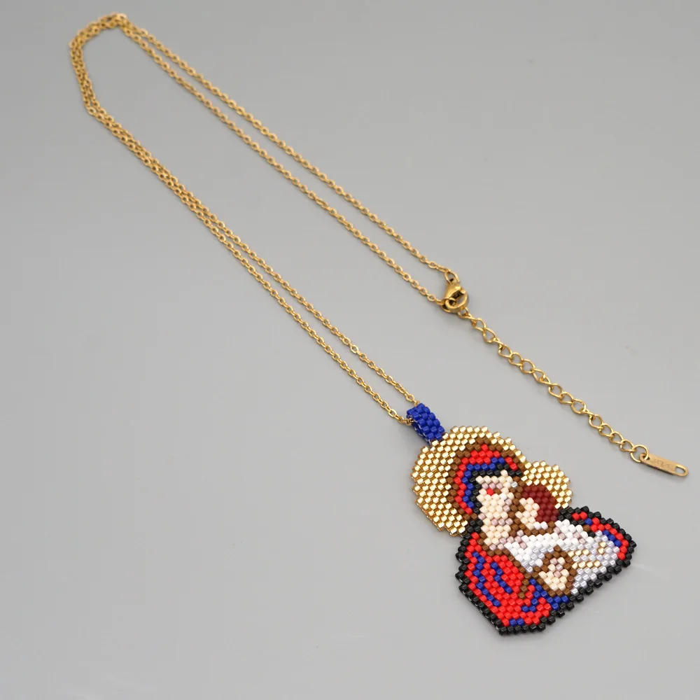 

Go2boho Virgin Mary Pendant Necklaces Women Fashion Handmade Jewelry Gift Choker Factory Design Miyuki Beads Necklace Wholesale
