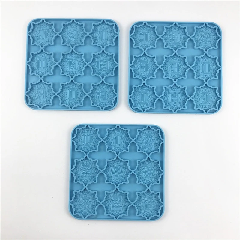 

Alphabet Mandala Phone Sticker Decorations Epoxy Resin Mold Keychain Badge Silicone Mould DIY Crafts Jewelry Mold 3 Pcs